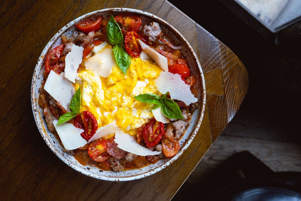 Eggs for Brunch at Atto Primo on the Bund, an Italian restaurant in Shanghai. Photo by Rachel Gouk.