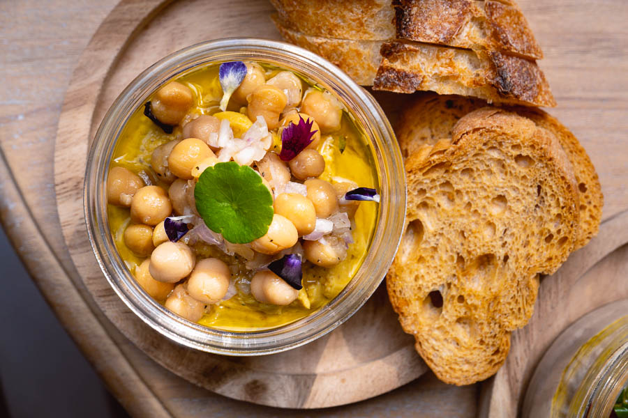 Hummus at Popot, a cafe in Shanghai serving French food in eco-friendly glass jars. Photo by Rachel Gouk.