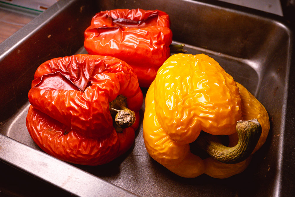 Roasted bell peppers. Photo & Recipe by Rachel Gouk @ Nomfluence.