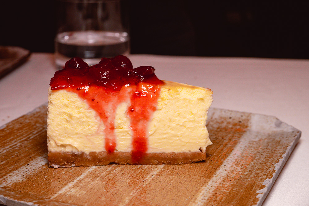 Baked New York cheesecake dessert at Rye & Co, a classic American steakhouse in Shanghai. Photo by Rachel Gouk @ Nomfluence.