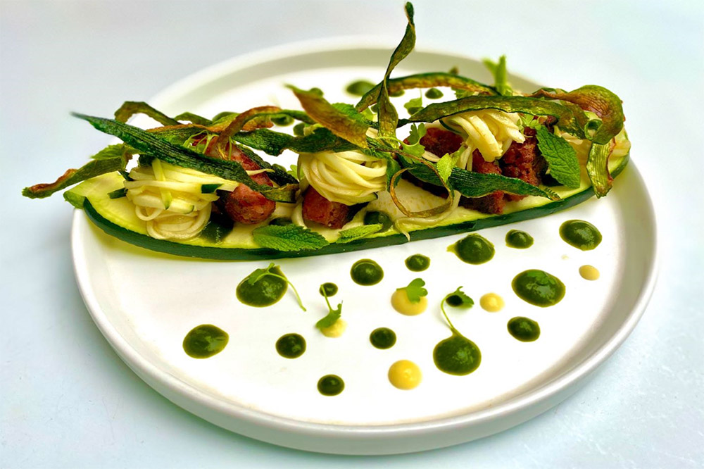 Z-Rou plant-based meat at Bird. Z-Rou is Shanghai's own plant-based "meat" product—try it at these five restaurants.