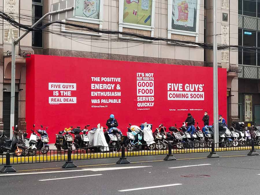 FIVE GUYS Opens in Shanghai April/May 2021