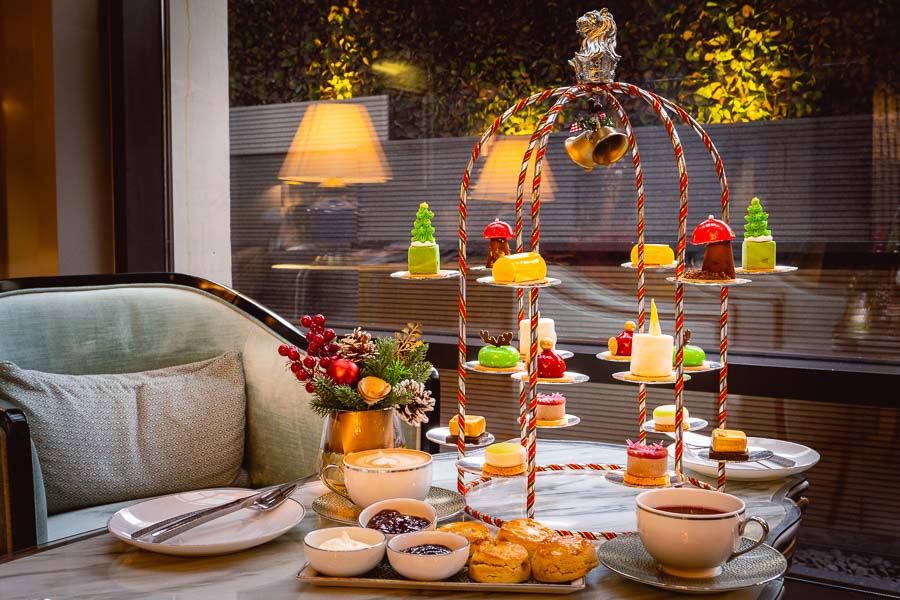 The Ritz Bar & Lounge at The Portman Ritz-Carlton, Shanghai has a Christmas-themed afternoon tea set, available through the festive season.